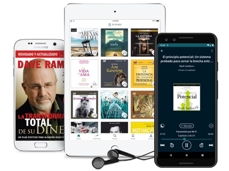 Scribd también está disponible para sus dispositivos móviles.