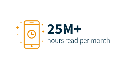 Over 25 million hours read per month